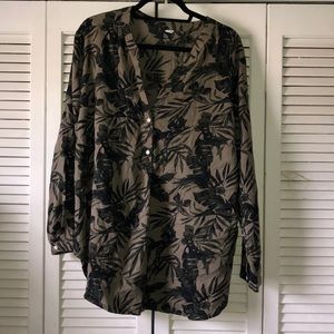 Olive Floral Shirt